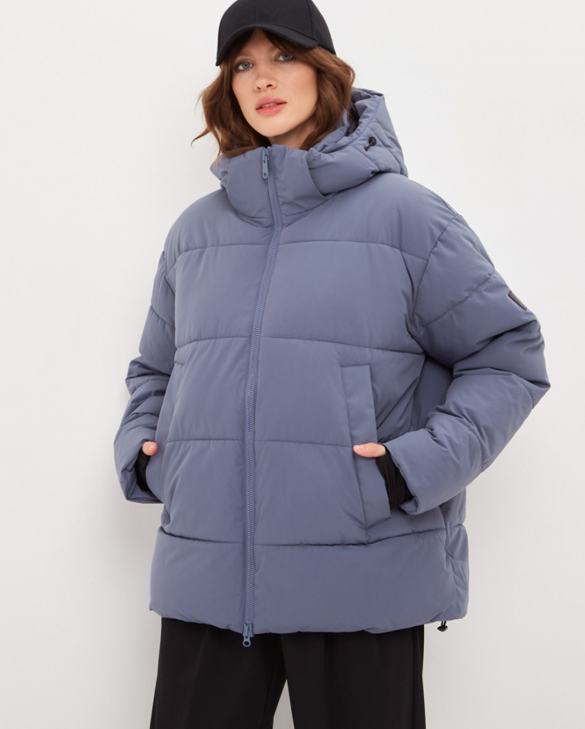 Куртка Край Recycled Puffer Short W Grey blue